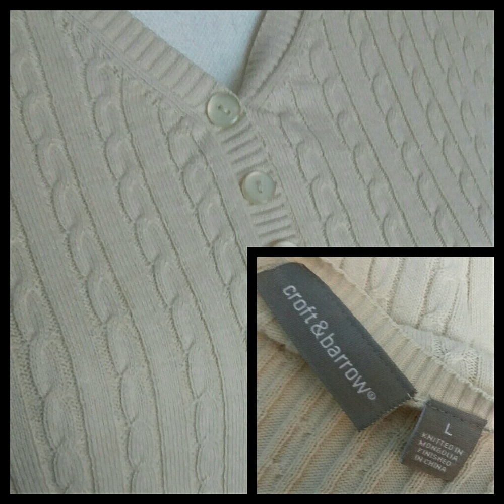 Cream Ribbed Knit Sweater - Picture 3 of 3